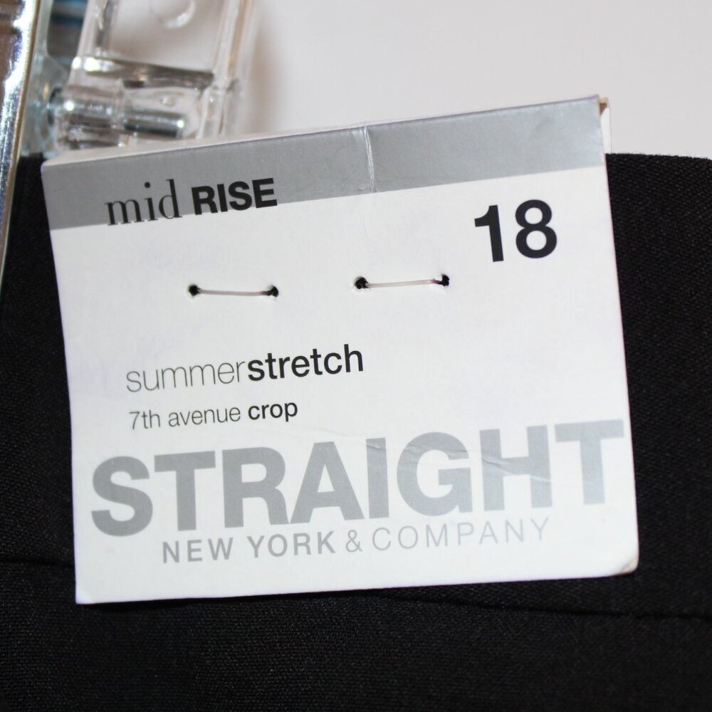 NY&C Vintage Y2K mid-rise 7th Avenue straight‎ leg crop black pants 18 BNWT - Picture 6 of 12